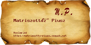 Matriszottó Piusz névjegykártya